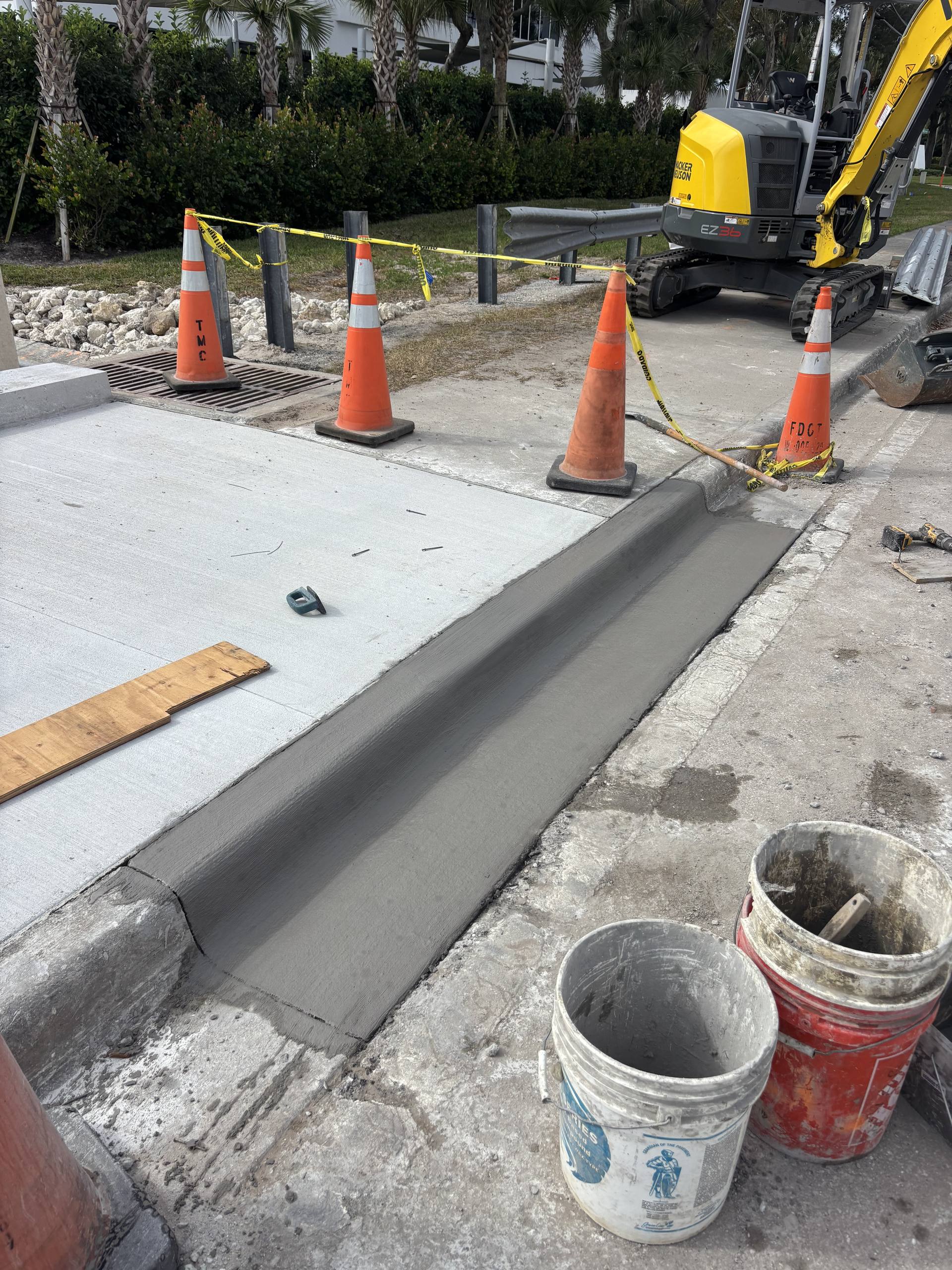 Curb and gutter pour